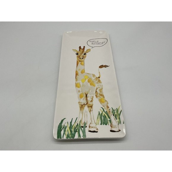 Pier 1 Giraffe Platter What's Up Buttercup Ironstone Bread Appetizers Cheese - Picture 13 of 16